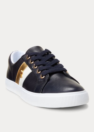 Ralph Lauren Janson II Læder Sneakers Dame Danmark (JCAKV9280)